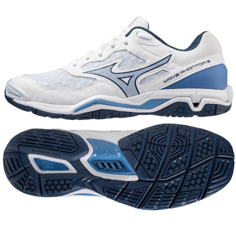Tênis de handebol Mizuno Wave Phantom 3 M X1GA226022 branco branco