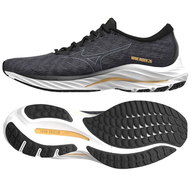 Tênis de corrida Mizuno Wave Rider 26 M J1GC220302 preto