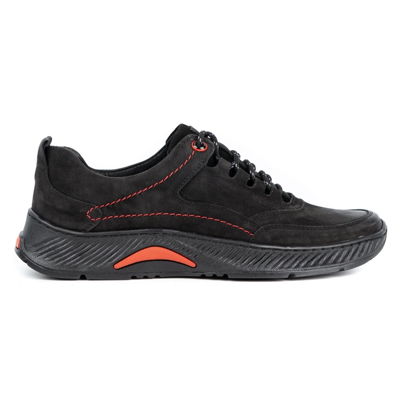 KOMODO Sapatos masculinos de couro Sport 922K preto nubuck