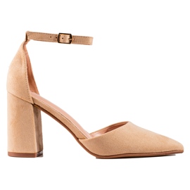 Sapatos bege de camurça Shelovet de mulher