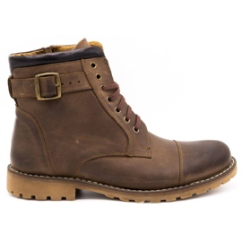 Olivier Sapatos isolados de couro masculino 910MP Brown marrom