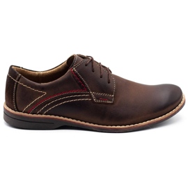 Sapatos masculinos de couro Olivier 242 marrom