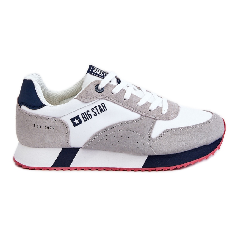 Tênis esportivo masculino Big Star com sistema de espuma viscoelástica LL174160 branco-cinza