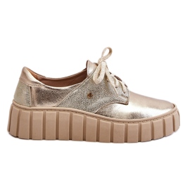 Lemar Sapatos de Couro na Plataforma de Hipnose Dourada dourado