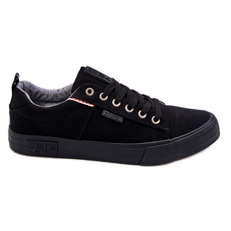 Tênis masculino baixo de tecido Big Star KK174002 preto
