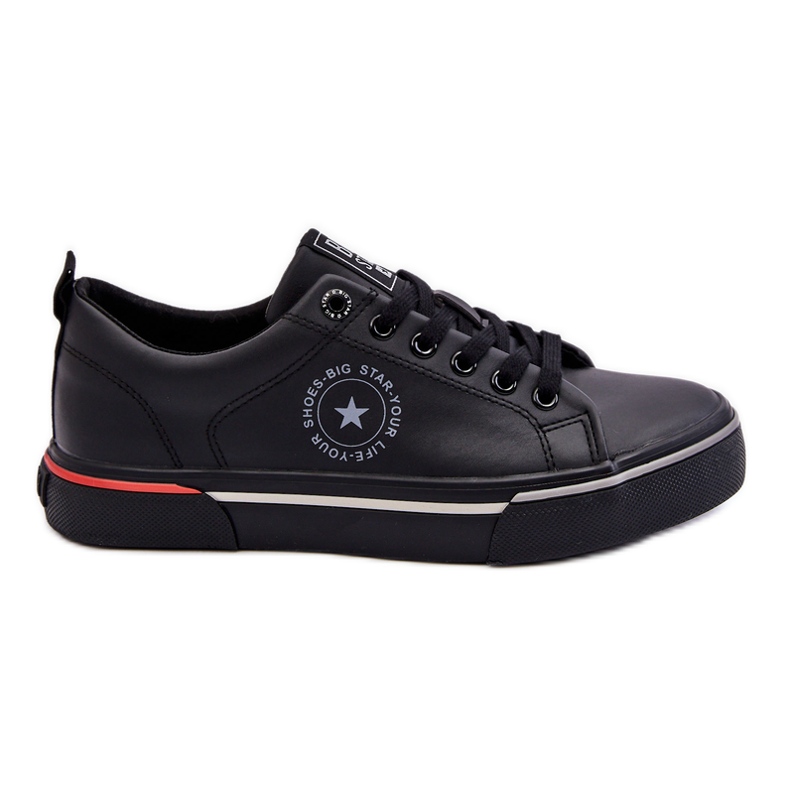Tênis de couro masculino Big Star LL174210 preto