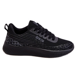 Sapatos esportivos femininos de malha com sistema de espuma viscoelástica Big Star LL274662 preto
