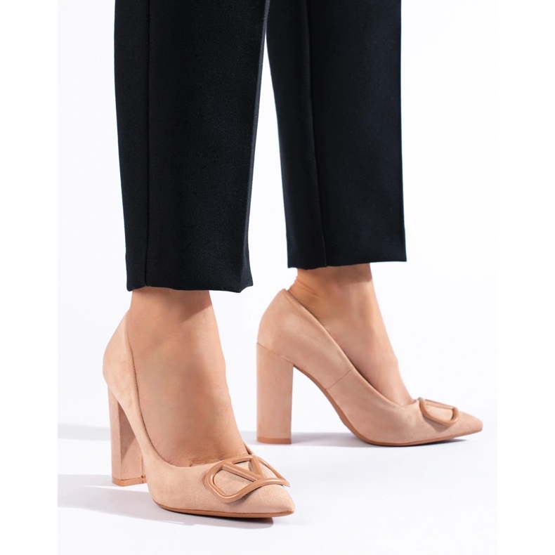 Sapatos femininos de camurça Vinceza bege