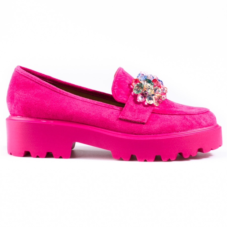 Sapatos de mulher Vinceza rosa com cristais