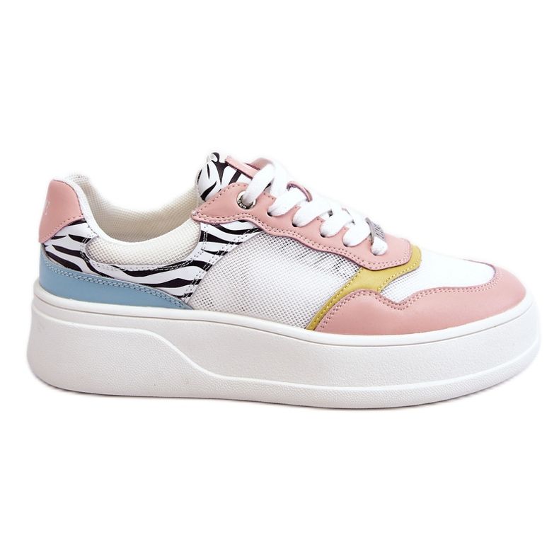 Tênis esportivo feminino confortável GOE LL2N4053 multicolorido branco