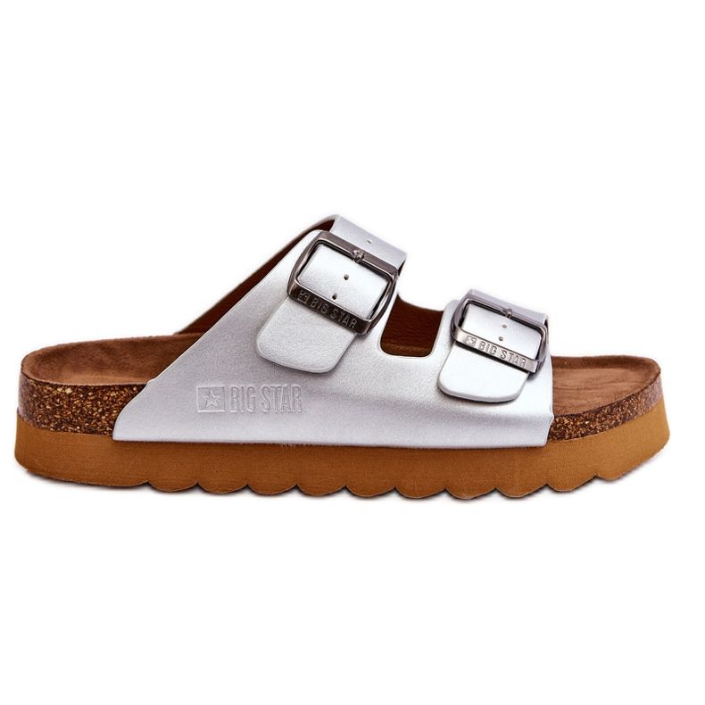 Chinelos femininos clássicos Big Star LL274476 prata