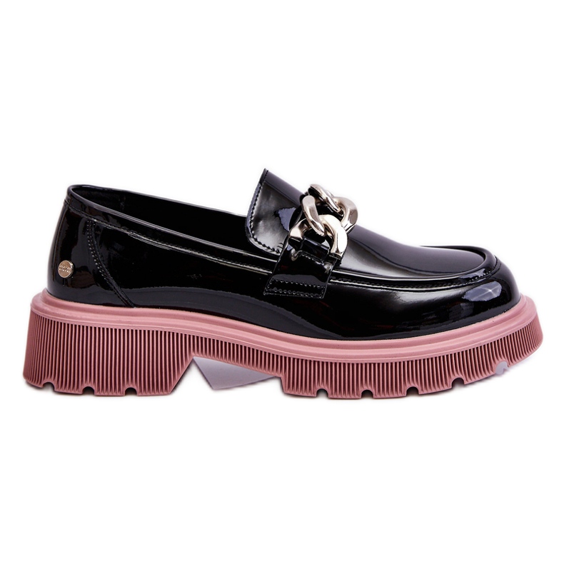 Mocassins Patenteados com Corrente GOE LL2N4039 Preto-Roxo
