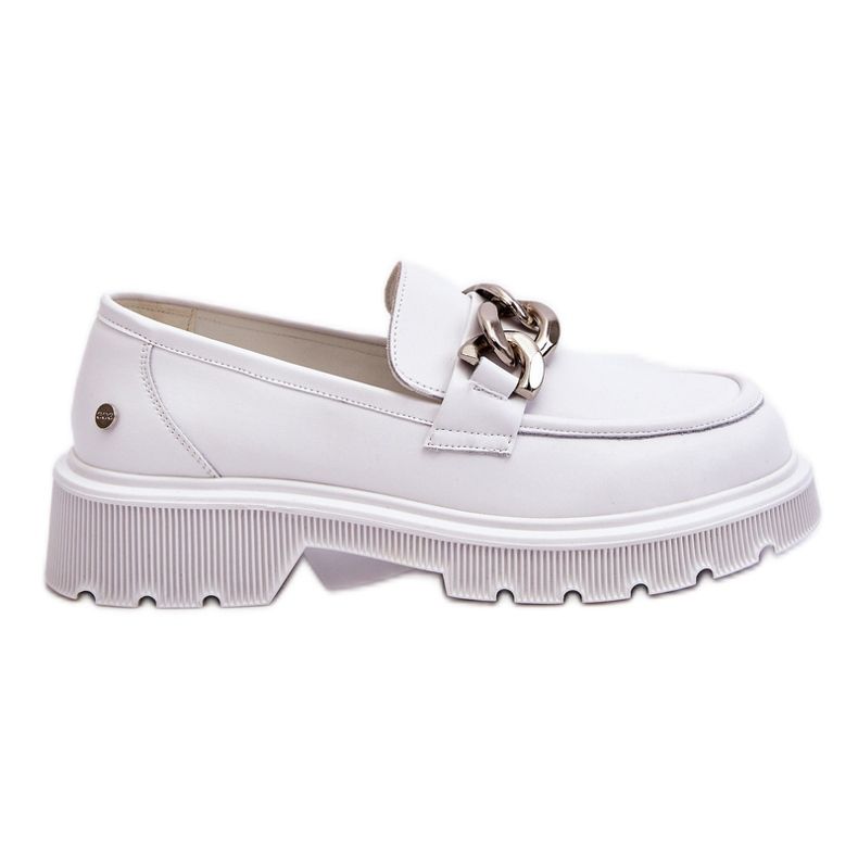 Mocassim de couro com corrente GOE LL2N4038 branco