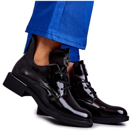 Vinceza Botas Lacadas Lacadas Com Recortes Preto Fabiana