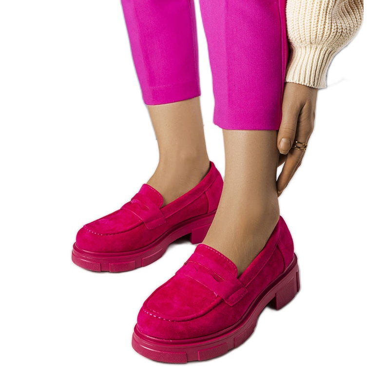 Sapatos de camurça ecológica rosa da Alacoque