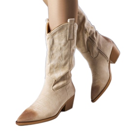 PA1 Botas cowboy de camurça bege, Routhier