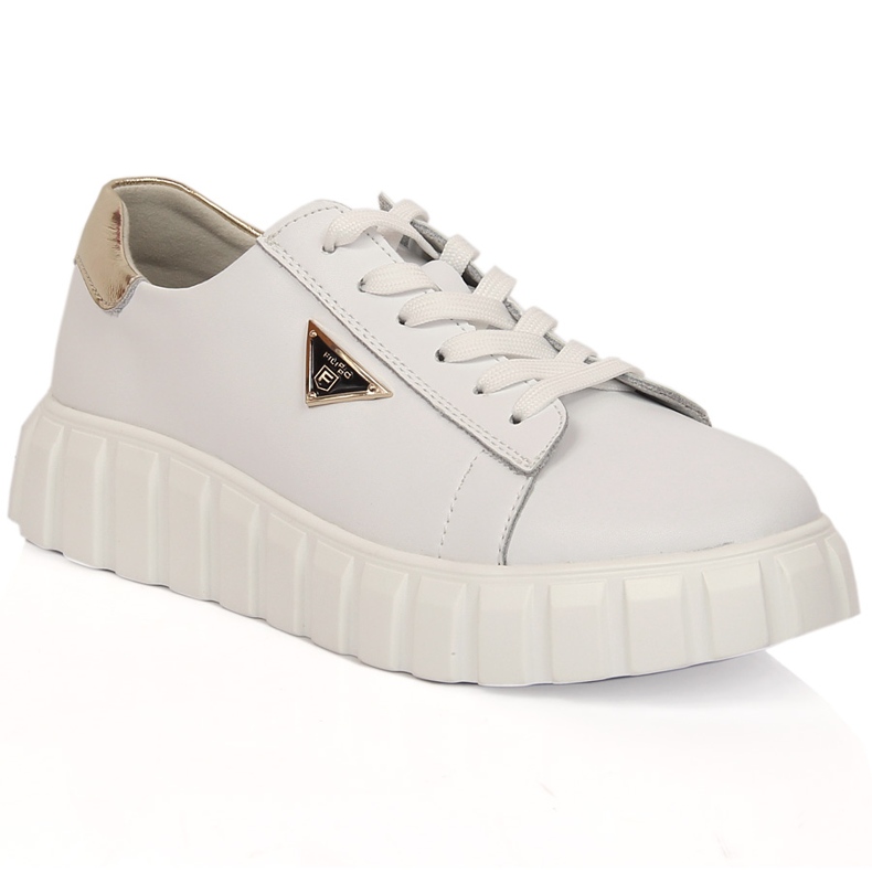 Sapatos de pele de mulher com plataforma branco Filippo DP4138/23