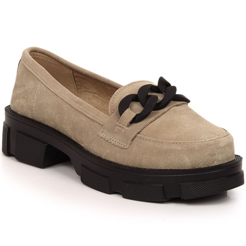 Sapatos camurça pele com corrente bege Filippo DP3221/23