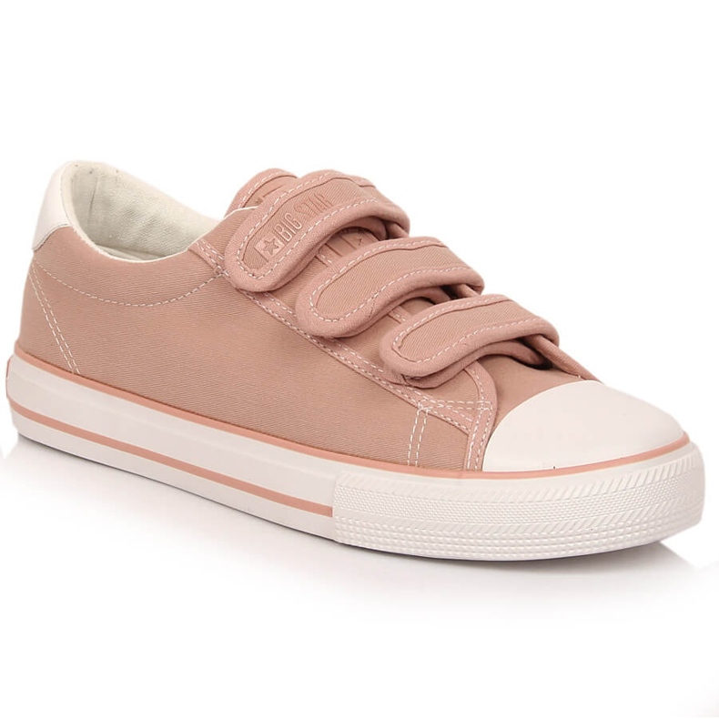 Tênis feminino com velcro rosa Big Star LL274A200