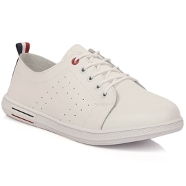 Sapatos de mulher em pele vazados brancos Filippo DP3508/23 Sapatos de mulher em pele vazados brancos Filippo DP3508/23