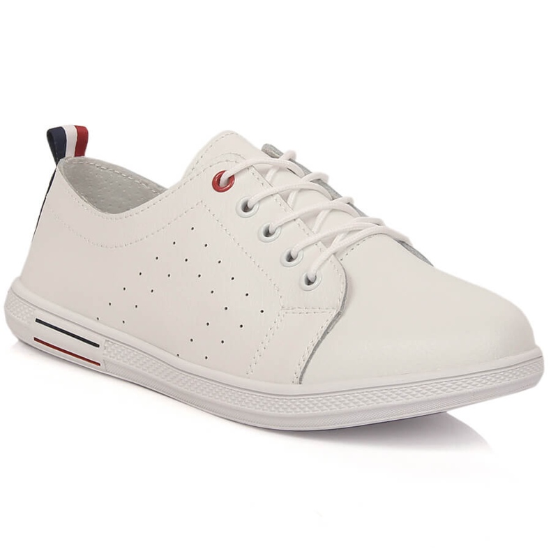 Sapatos de mulher em pele vazados brancos Filippo DP3508/23