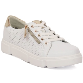 Sapatos de mulher em pele com plataforma branco Filippo DP4528/23