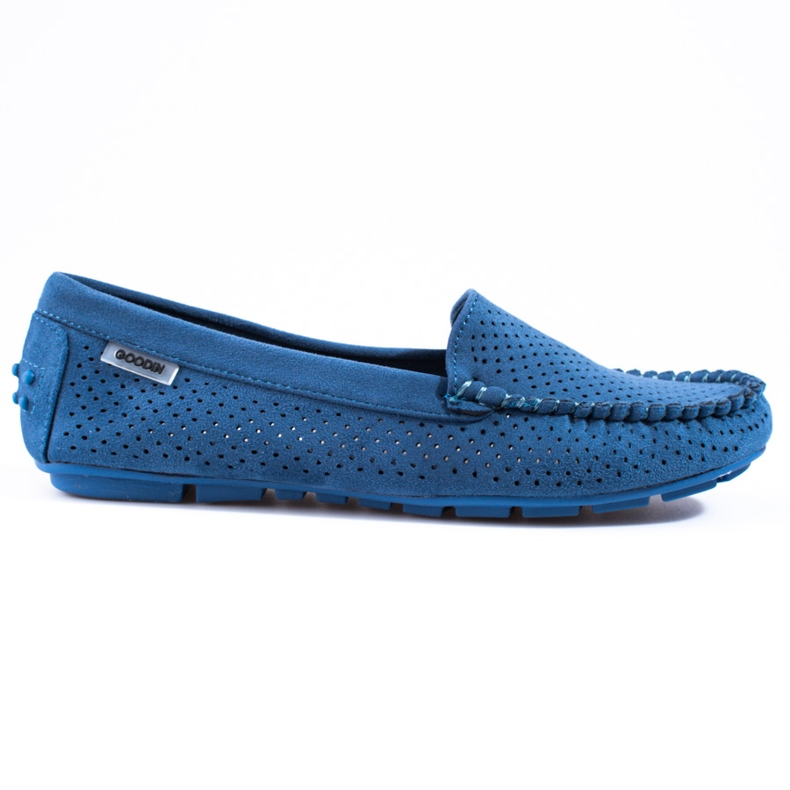 Goodin Mocassim de couro Shelovet azul claro