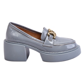 S.Barski Sapatos da moda com salto grosso azul claro Imani