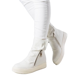 PA1 Botas de cunha brancas, Monique branco