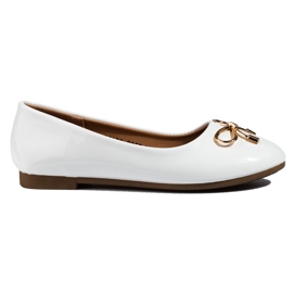 Vinceza Sapatilhas de balé para menina Shelovet lacadas a branco