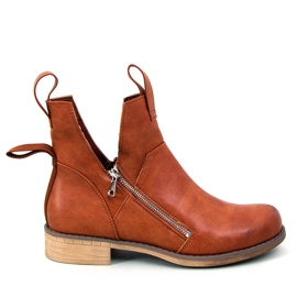 BM Botas com corte primavera, Franco Camel. castanho
