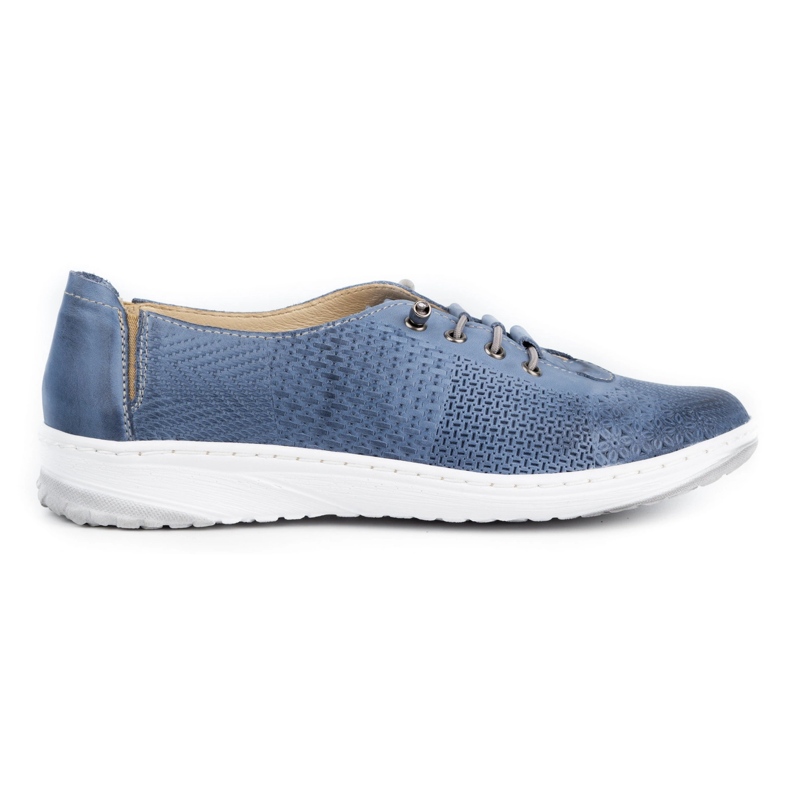 WASAK Sapatos femininos tênis de couro 0625W azul