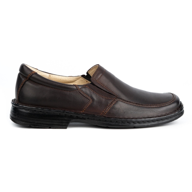 WASAK Sapatos slip-on de homem em pele 0114W castanho