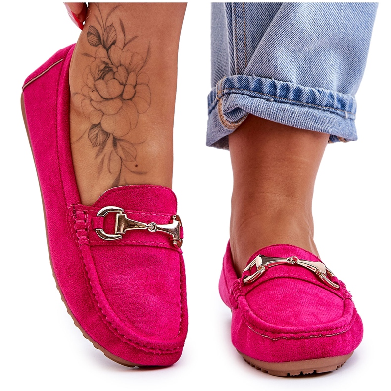 FC3 Mocassins de camurça clássicos com enfeites Arla Fuchsia rosa