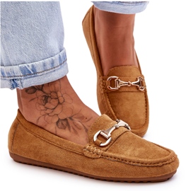 Mocassim clássico de camurça com enfeite de camelo Arla castanho Mocassim clássico de camurça com enfeite de camelo Arla castanho