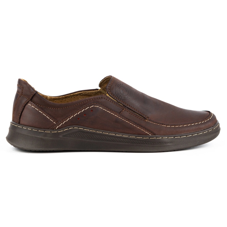 Olivier Sapatos slip-on de homem em pele SLIP-ON 216GT castanho
