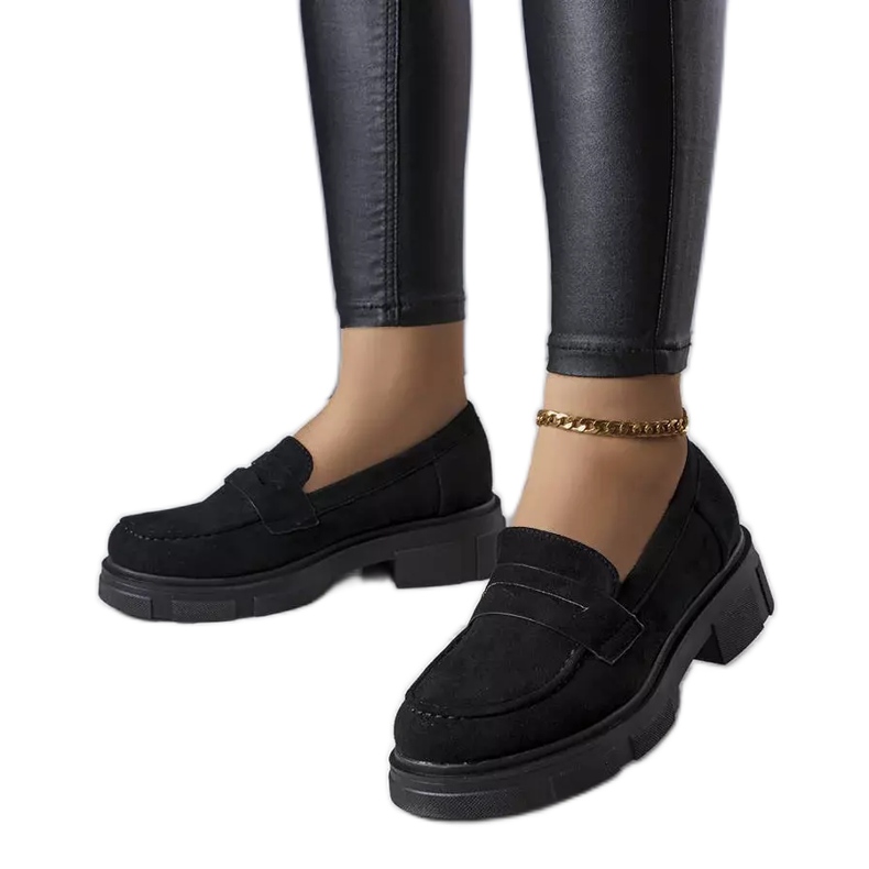 PA1 Sapatos pretos de camurça ecológica Alacoque