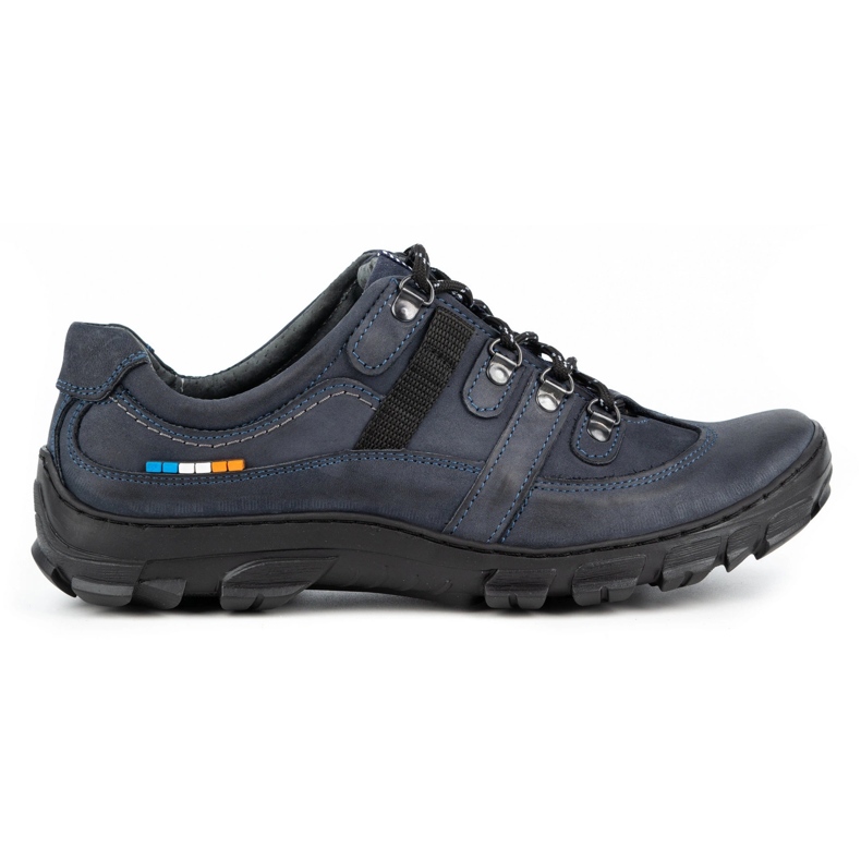 Olivier Sapatos de trekking de homem em pele 213GT azul marinho