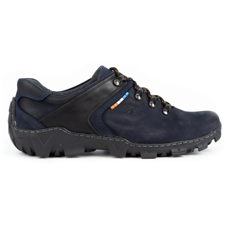 Olivier Sapatos de trekking de homem em pele 214GT azul marinho preto