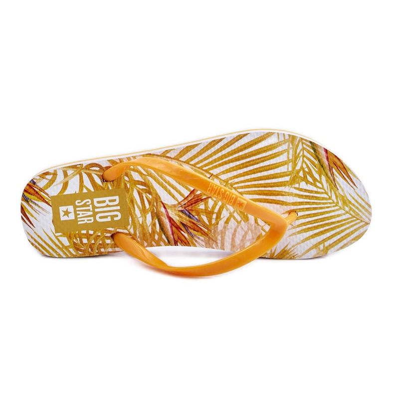 Chinelos da moda femininos Big Star LL274819 amarelo