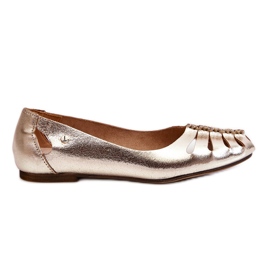 Lemar Bailarinas femininas de couro confortáveis Golden Luka dourado Lemar Bailarinas femininas de couro confortáveis Golden Luka dourado