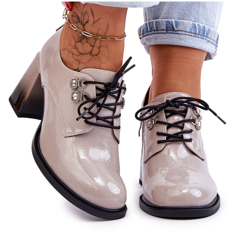 S.Barski Salto alto da moda cinza claro Darren