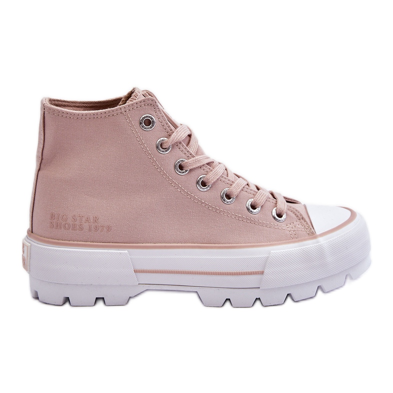 Tênis plataforma têxtil alta Big Star LL274157 nude rosa
