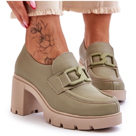 Lemar Brogues elegantes no calcanhar com decoração verde Harmell Lemar Brogues elegantes no calcanhar com decoração verde Harmell