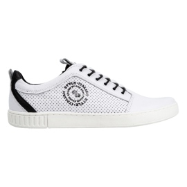 Polbut Sapatos masculinos casuais de couro 2121P/2 branco