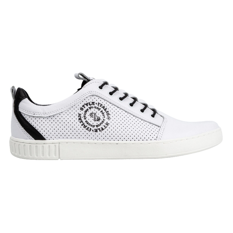 Polbut Sapatos masculinos casuais de couro 2121P/2 branco