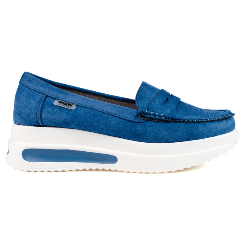 Mocassins de mulher com sola grossa azul Shelovet