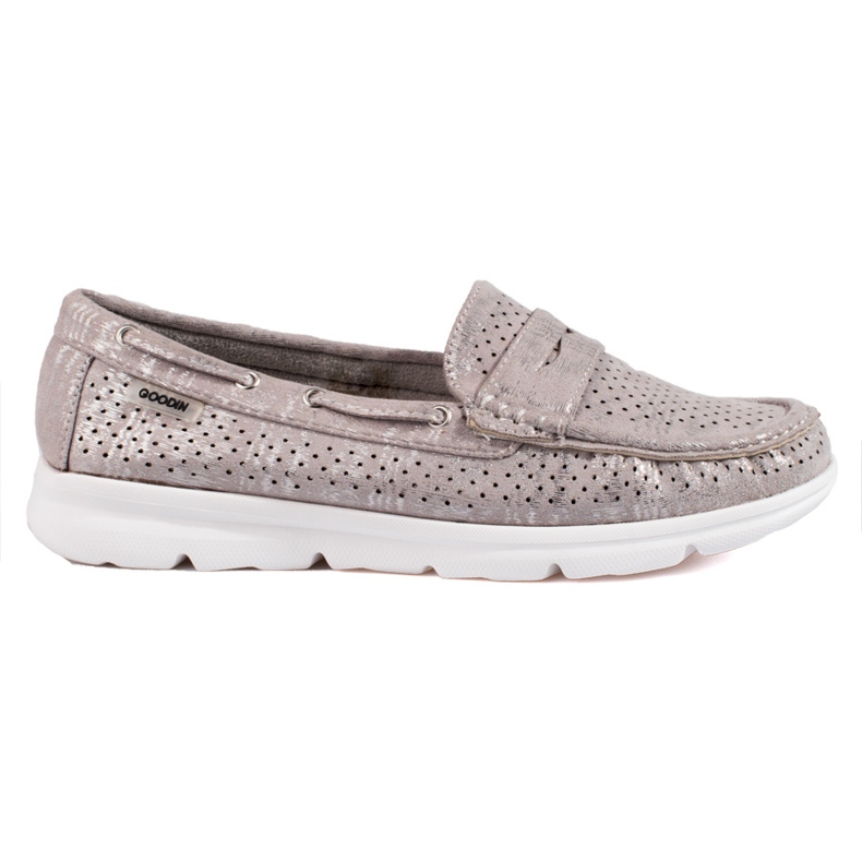 Mocassins de mulher Shelovet cinzentos em camurça cinza