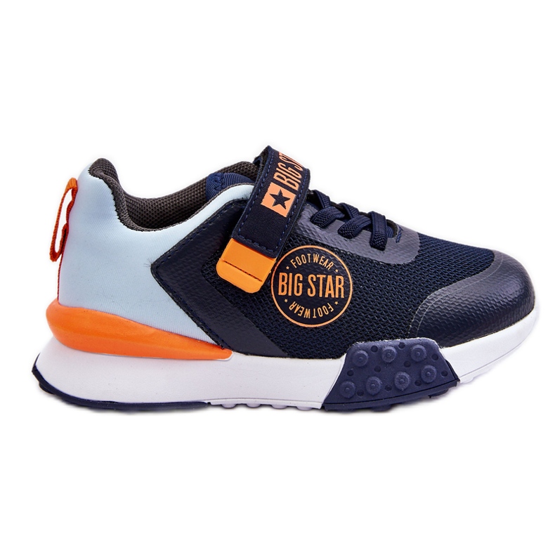 Tênis esportivo infantil baixo sistema de espuma viscoelástica Big Star LL374215 azul marinho