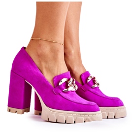 Lewski Shoes Sapatos da moda na plataforma e um bar Lewski 3197 Fuchsia roxo rosa